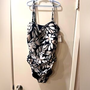 Old Navy bathing suit -black floral design